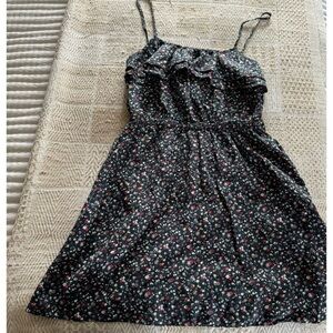 Jack Wills Silk Ditsy Floral Ruffle Dress